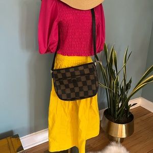 Fendi vintage pecan chess pattern